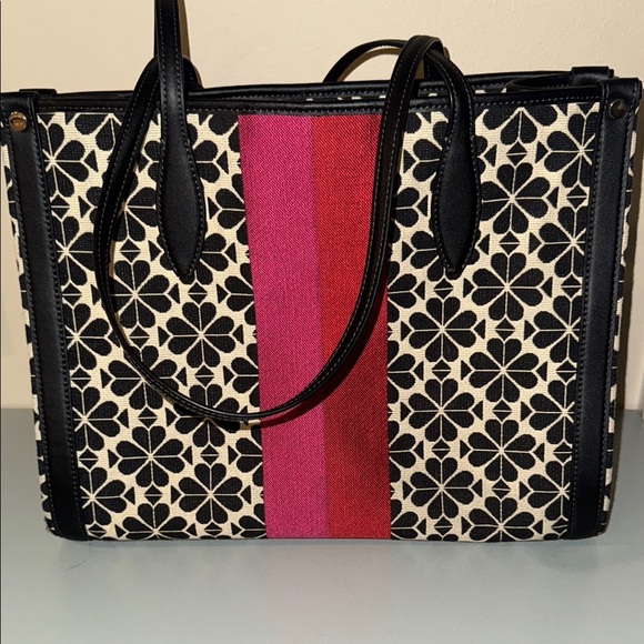 NWOT Kate Spade Flower Jacquard Stripe Market Medium Tote Bag - Picture 6 of 10